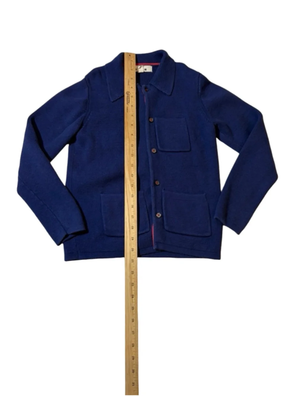 Mini Boden Blue Cotton Blend Knit Cardigan Jacket Size 9-10Y
